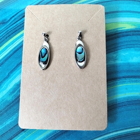 Abalone Dangle Earrings - Picture 3 of 6